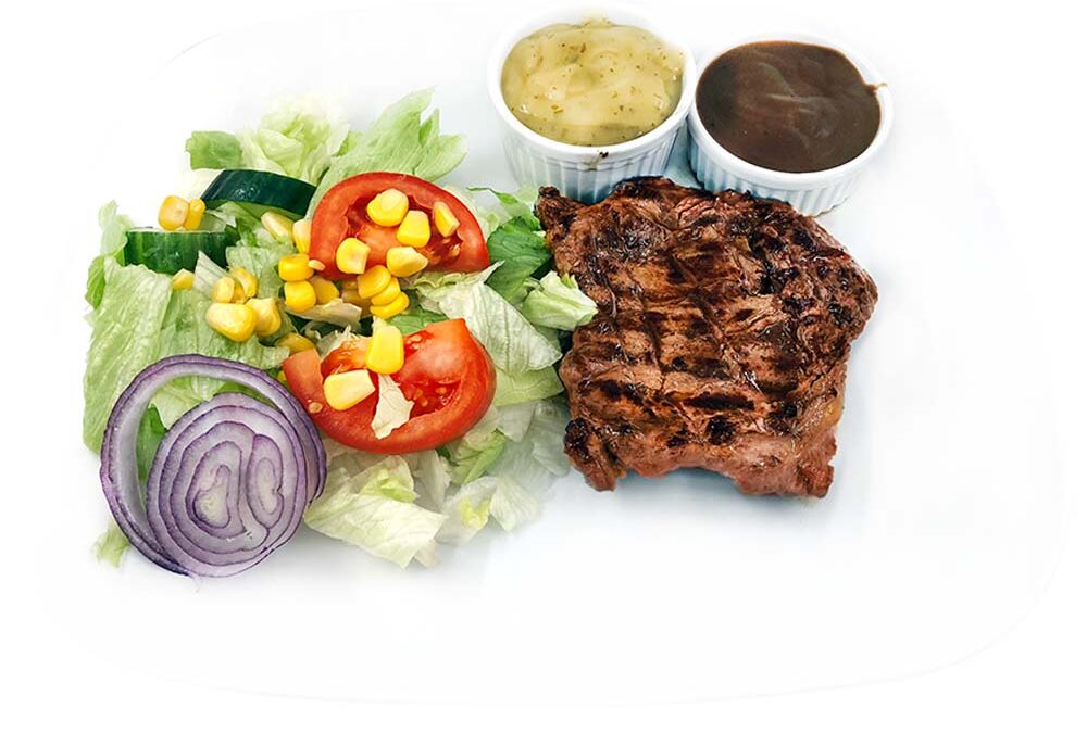 ENTRECOTE /249,-  med bearnaise saus og salat.