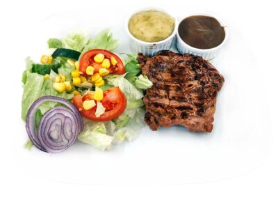 ENTRECOTE /249,-  med bearnaise saus og salat.