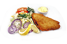 FRITYRSTEKT RØDSPETTE /199,-  pommes, salat og remulade (sitron)