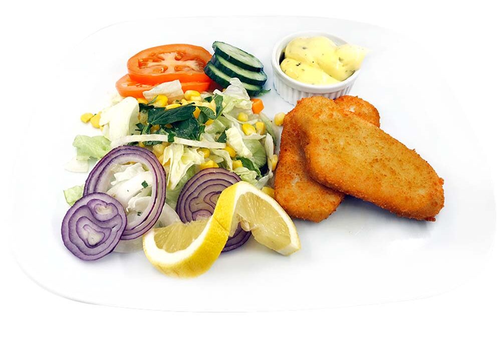 FRITYSTEK TORSKEFILLET /199,-  pommes salat og remulade (sitron)